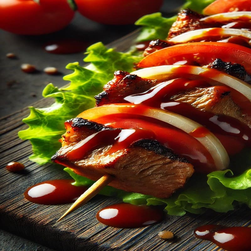 BBQ Schweinefleisch-Kebab